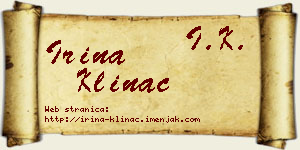 Irina Klinac vizit kartica